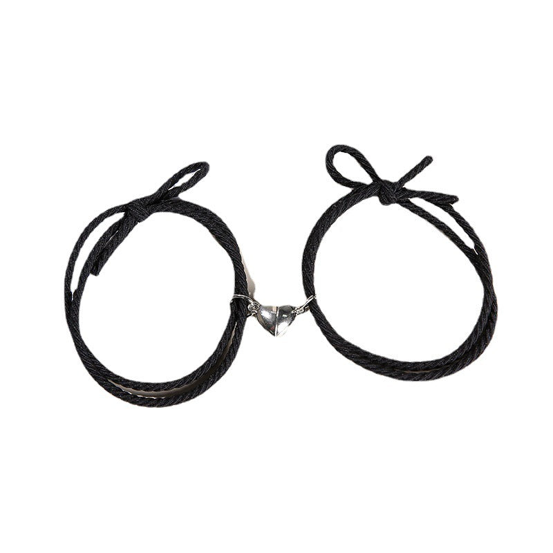 Bracelets de Couple Magnétiques - Charme Cœur en Acier Inoxydable