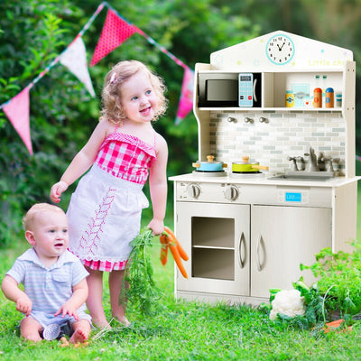 Kids Wooden Pretend Cooking Playset - Beige