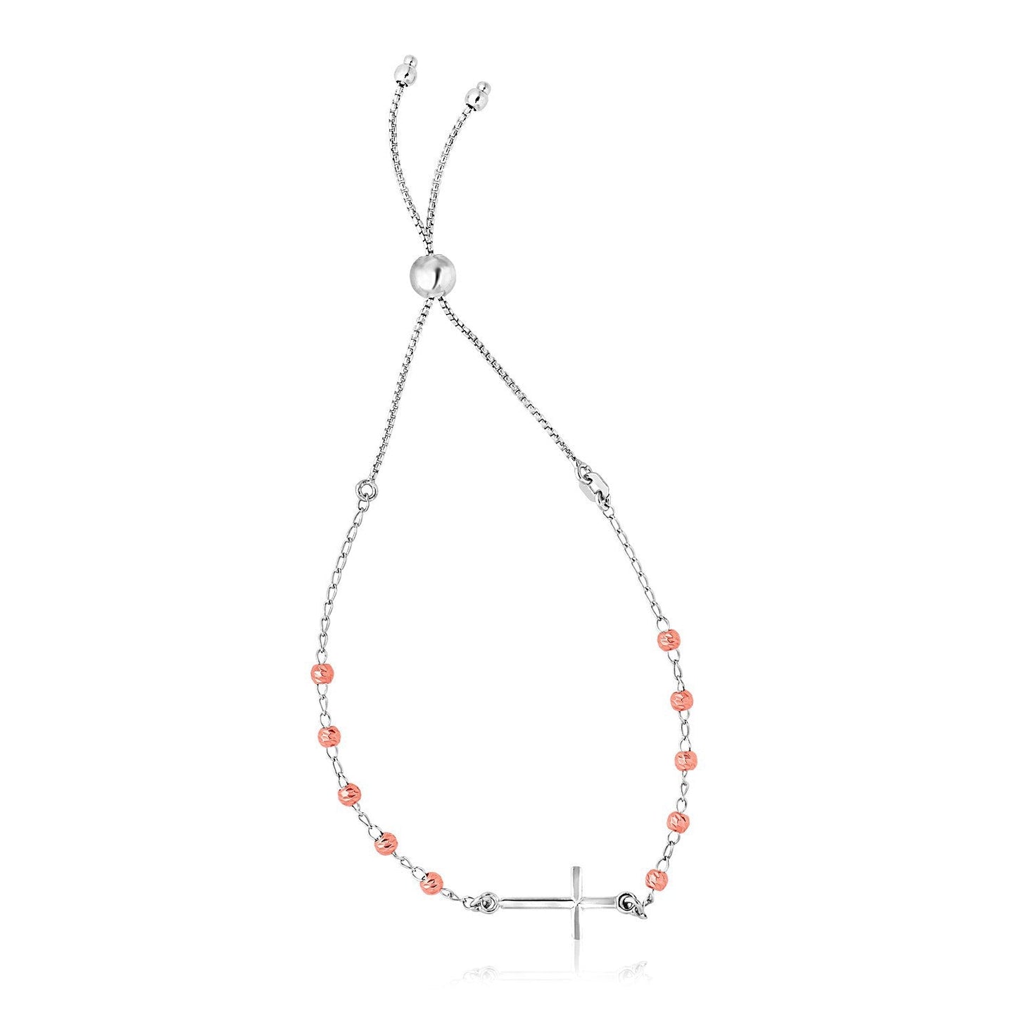 Pulsera Ajustable de Plata Esterlina con Diseño de Cruz