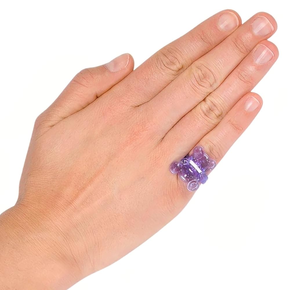 Plastic Glitter Rings, Assorted Colors and Designs - 144 Count