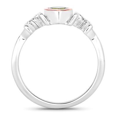 Bague de fiançailles en argent sterling avec péridot véritable de 0,44 carat