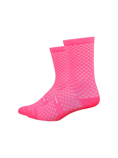 Calcetines Deportivos DeFeet Evo Mont Ventoux 6'' - Rosa Visibilidad Pequeña