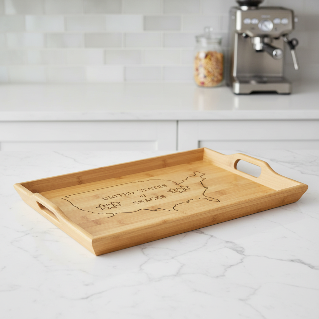 United States of Snacks Bamboo Serving Tray