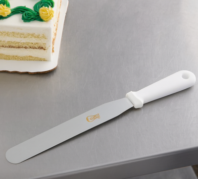 10" Blade Straight Baking / Icing Spatula w/ Plastic Handle - Korvel