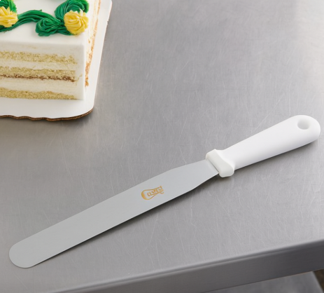 10" Blade Straight Baking / Icing Spatula w/ Plastic Handle - Korvel