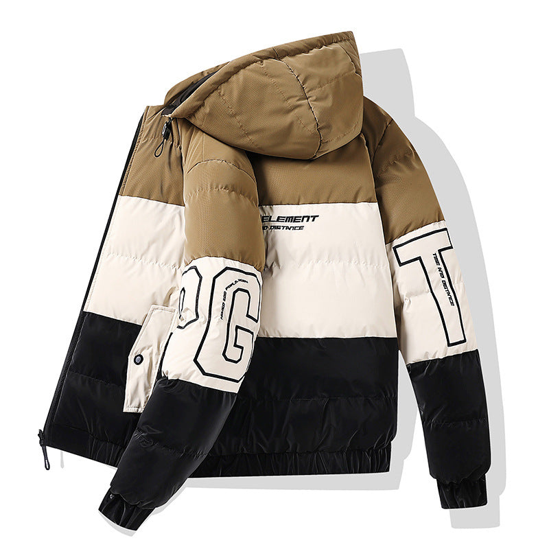 Veste réversible en coton à blocs de couleur de style euro-américain
