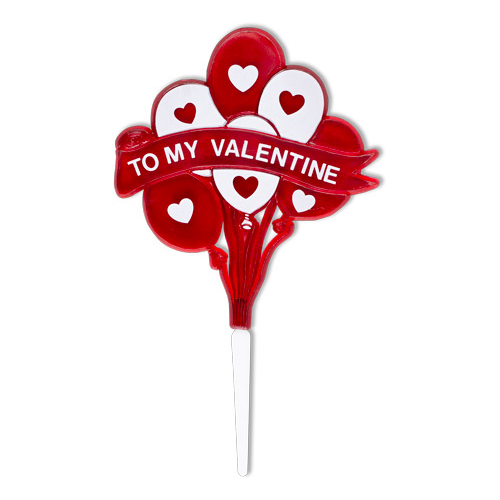 Plaque de Ballons en Cœur Pour Mon Valentin - 3,5" x 4" - 3 ou 24 pcs