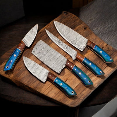 Premium Handcrafted Damascus Steel Kitchen Knife Set - Korvel