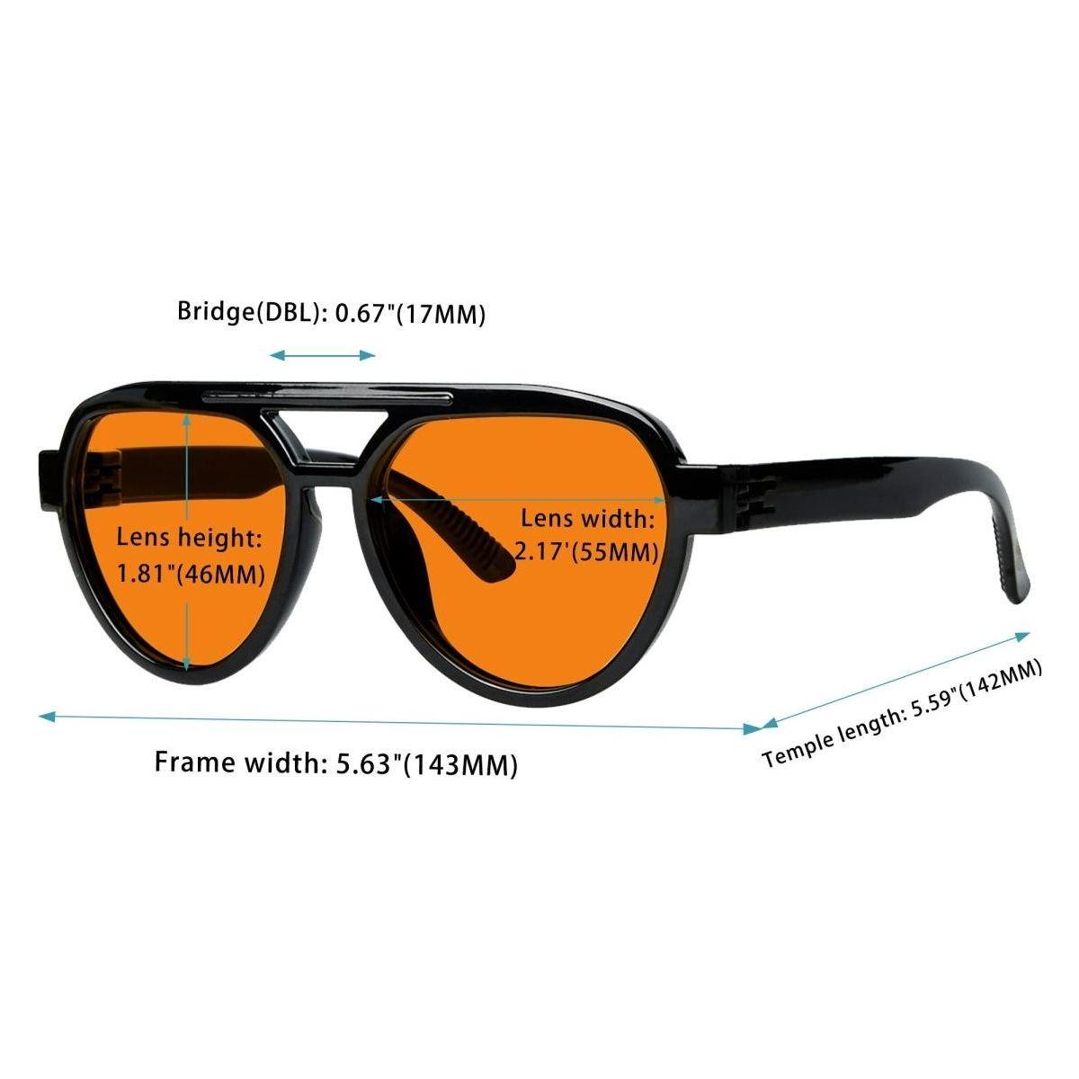 6 Pack Blue Blocking Glasses with Orange Lens - Metalless Design