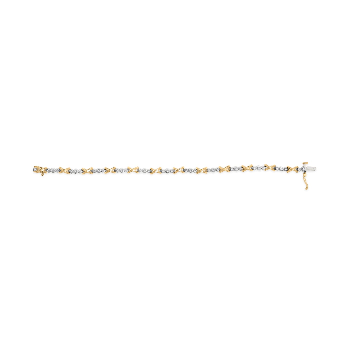 Pulsera X-Link de Diamantes de Oro de Dos Tonos de 10K - 1/2 Cttw