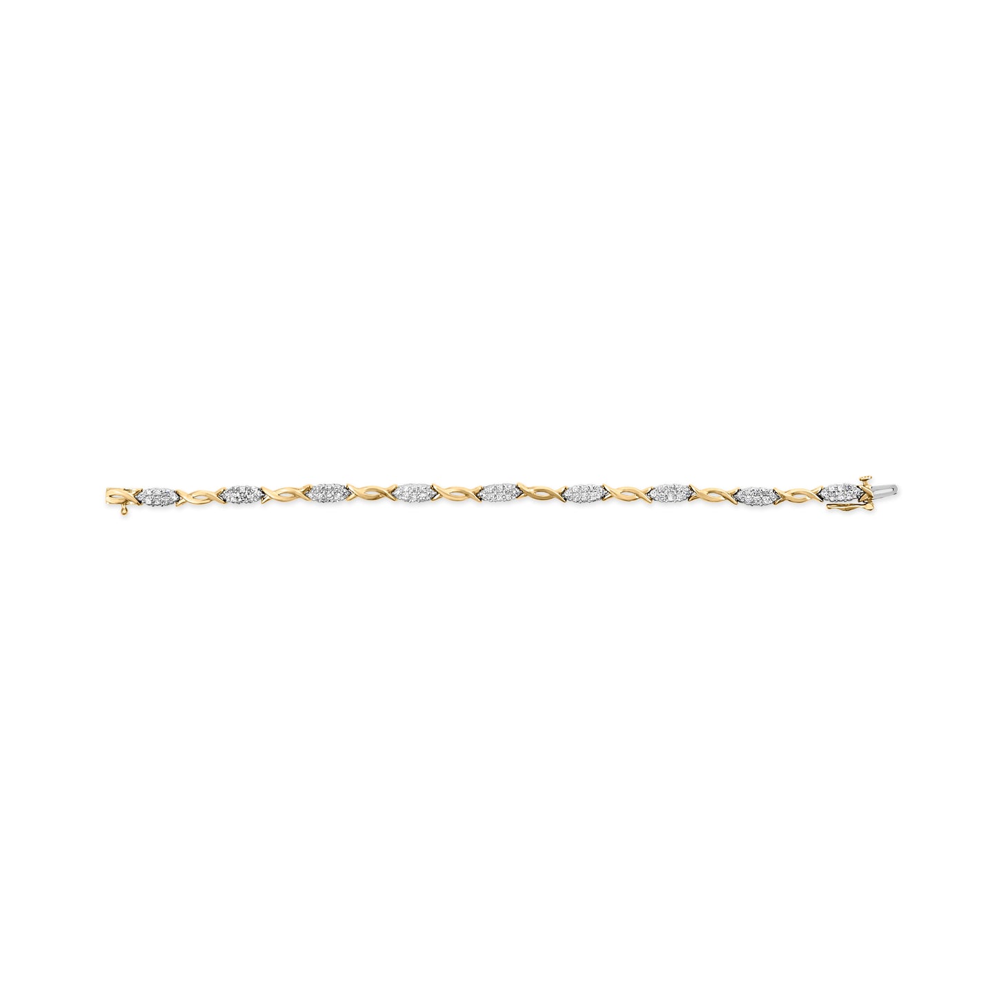 Bracelet en or jaune 10K avec diamants taille ronde de 1,00 Cttw en spirale