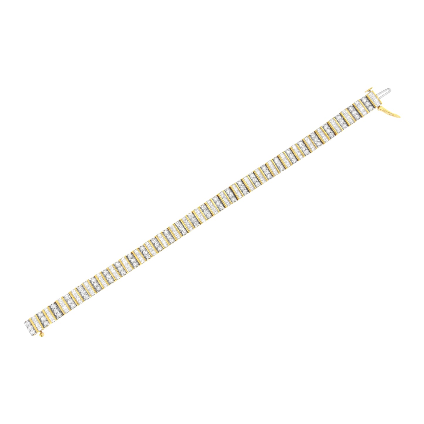 14K Yellow Gold Diamond Link Bracelet - 5.50 Cttw