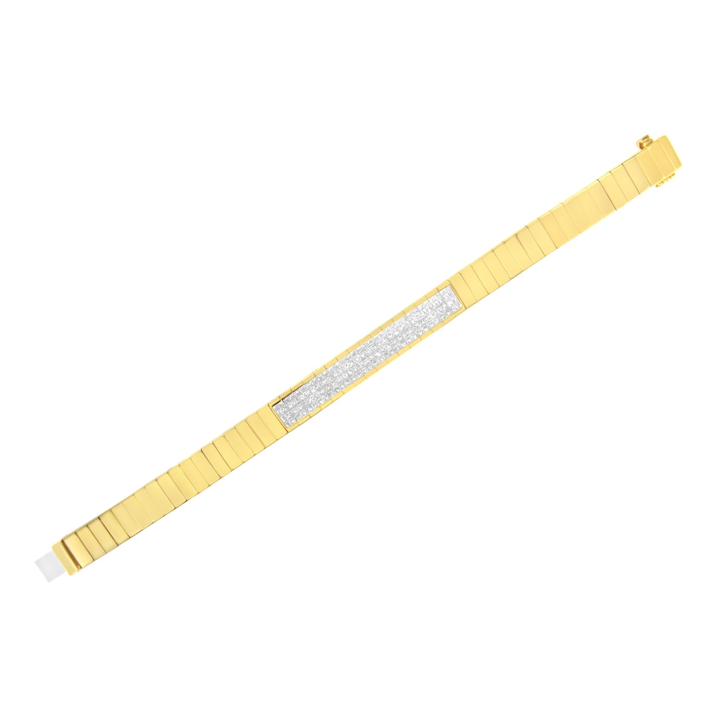 Pulsera de Tenis de Diamantes en Oro Amarillo de 14K con Corte Princesa - Tamaño 7"