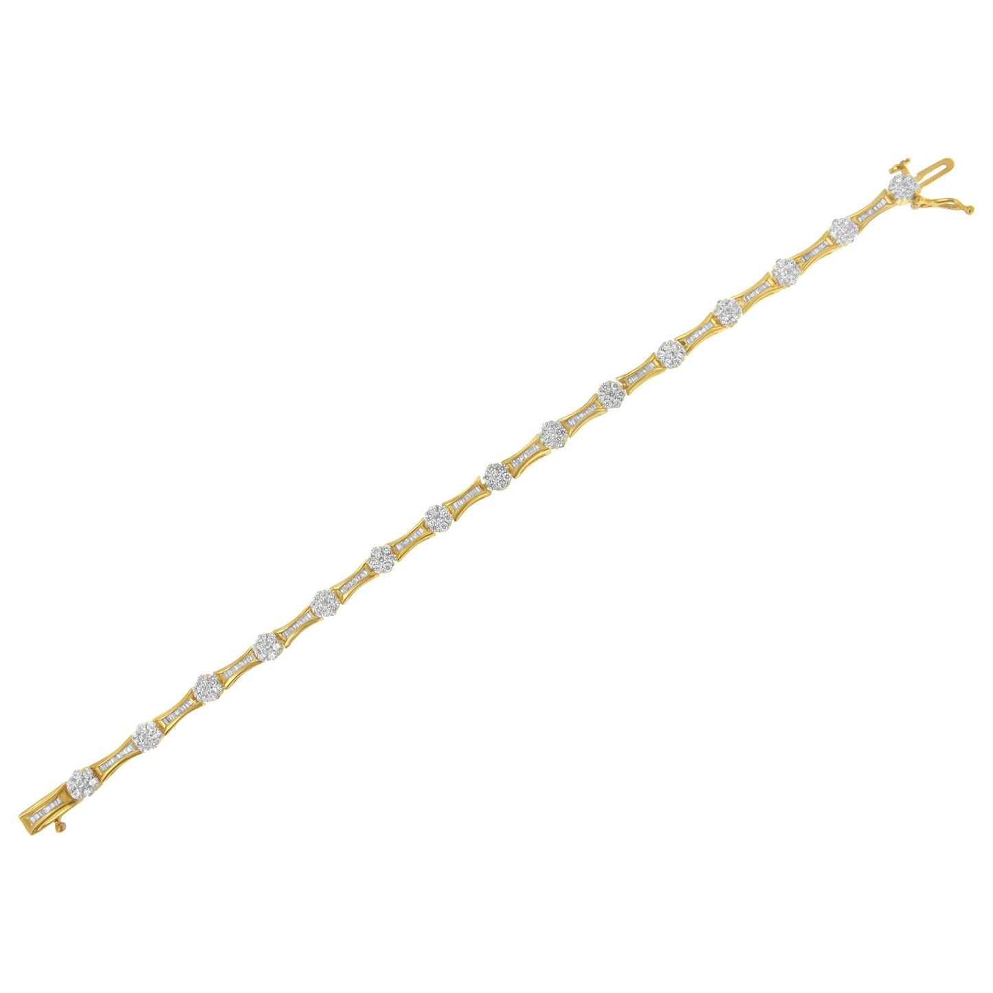 Pulsera de eslabones de diamantes en oro amarillo y blanco de 10K - 2.00 cttw