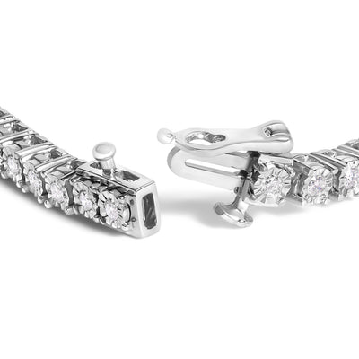 .925 Sterling Silver Lab Grown Diamond Illusion-Set Tennis Bracelet