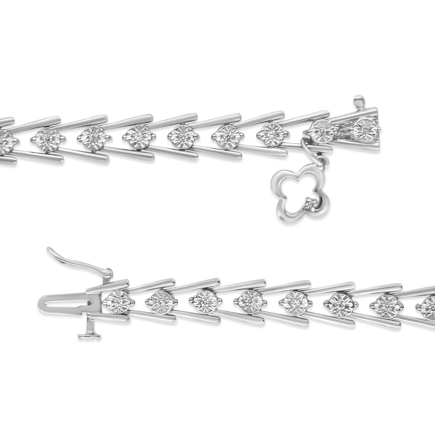 Pulsera de Tenis Doble Swoosh de Diamante de Plata Esterlina .925 - Tamaño 7.75