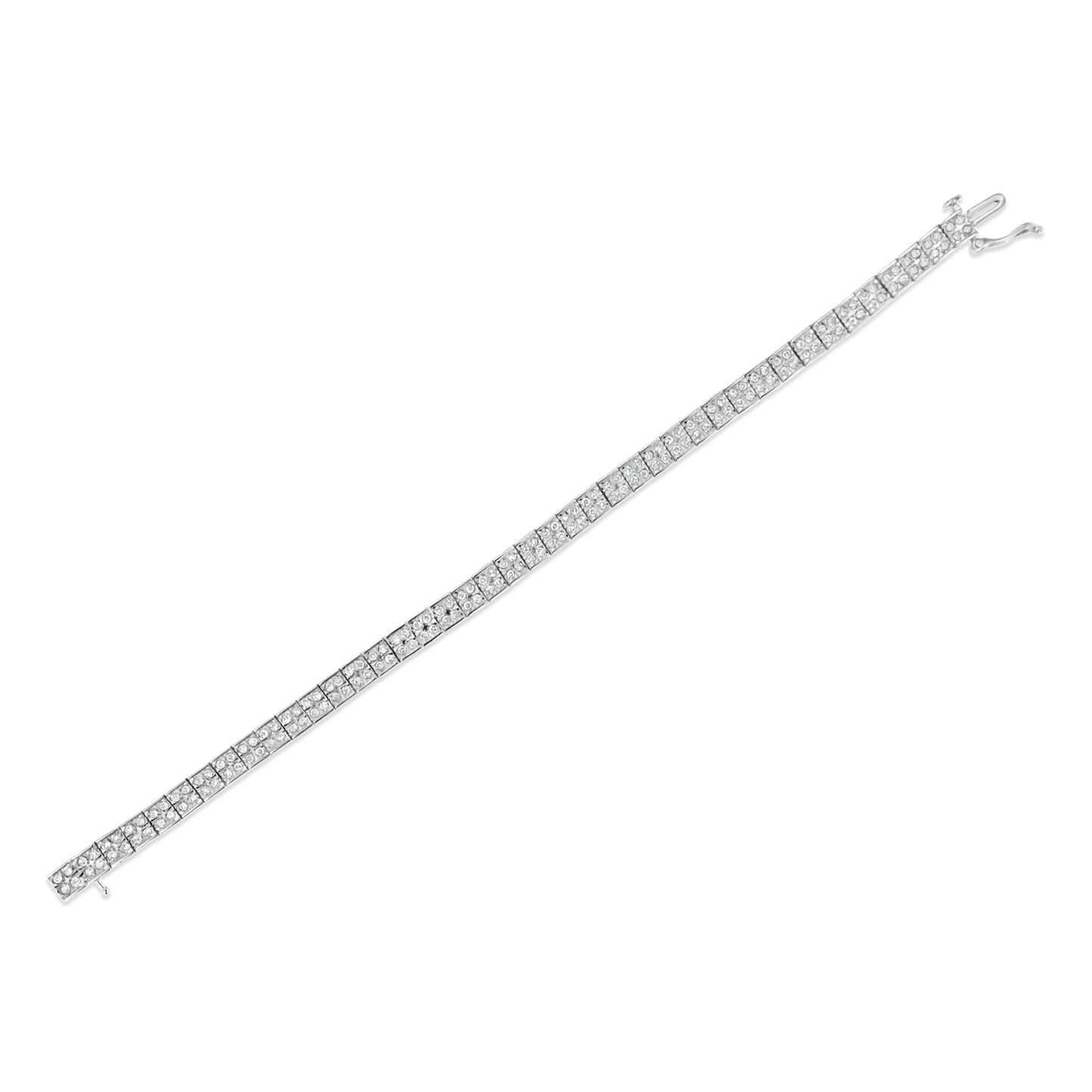 Pulsera de eslabones de caja de diamantes de plata esterlina .925 de 2 Cttw - 7.25"