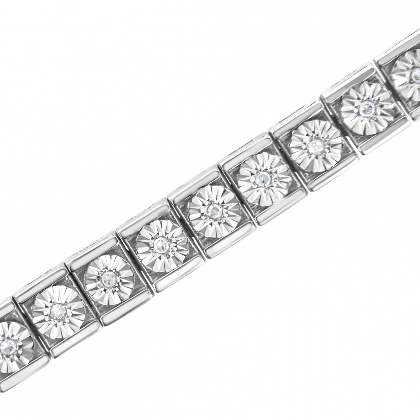 Pulsera de Tenis Clásica con Acento de Diamante en Plata Esterlina .925 - 7.25"
