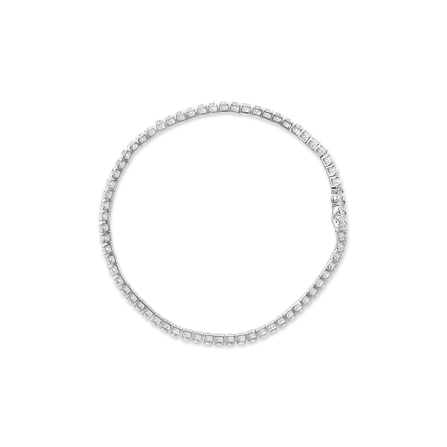 Bracelet de tennis en or blanc 14K avec diamants cultivés en laboratoire - 4,0 Cttw