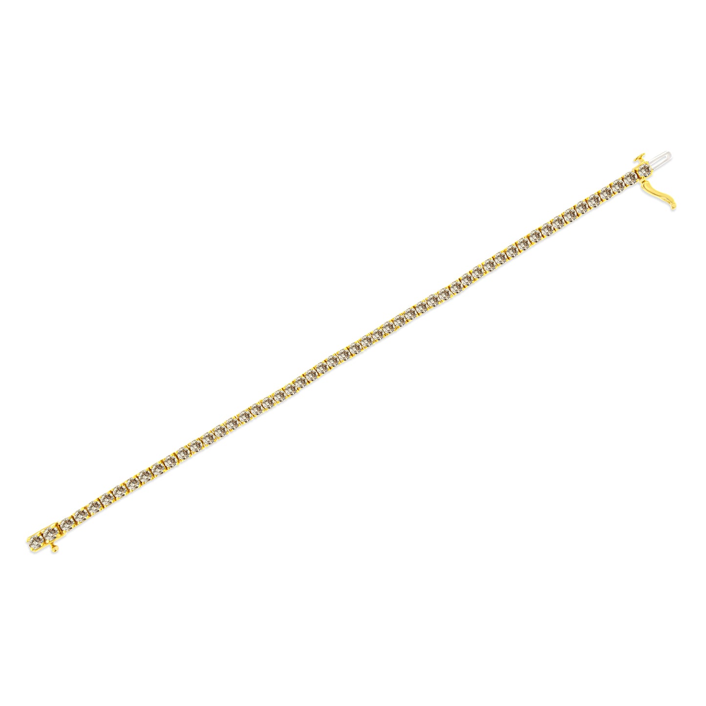 Bracelet en argent sterling plaqué or jaune 14K avec diamants - 8,0 Cttw