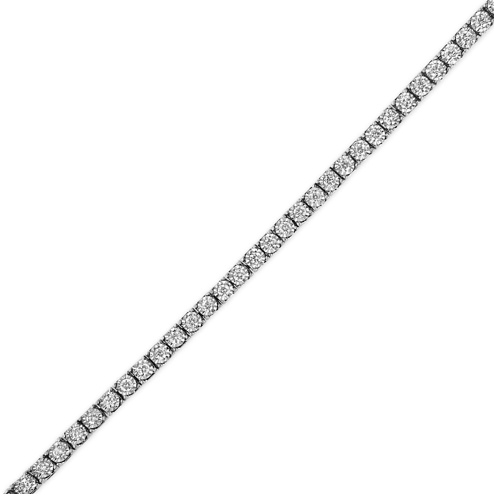 Pulsera de Tenis de Ilusión con Diamantes Crecidos en Laboratorio de Oro Blanco de 14K - 1.0 Cttw
