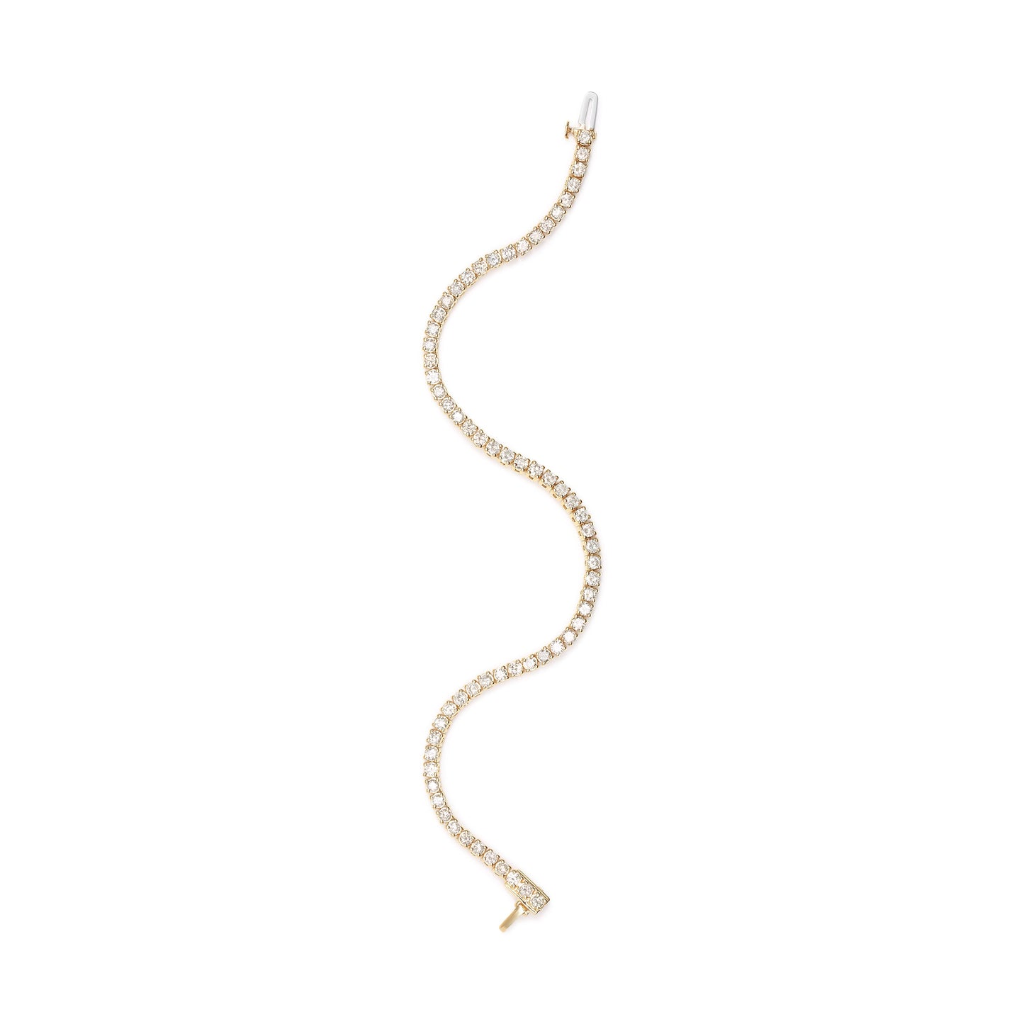 14K Yellow Gold 6.0 Cttw Diamond Tennis Bracelet - 7.25"