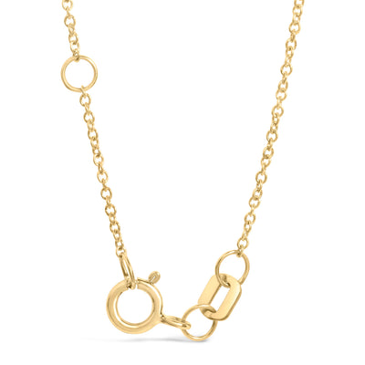 10K Yellow Gold Diamond Paperclip Charm Adjustable Bracelet - 7.25 Inch