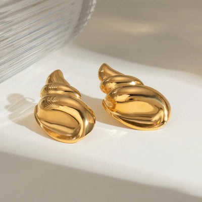 Elegant 18K Gold-Plated Conch Earrings