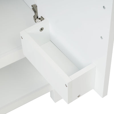30-Inch White Bathroom Vanity with Ceramic Sink and Versatile Storage - Ideal for Small Bathrooms - Korvel