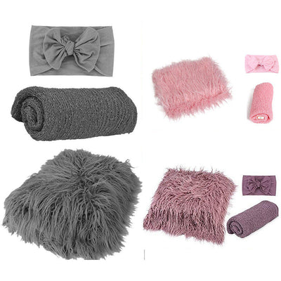 3-Piece Baby Photography Props Set - Studio Blankets