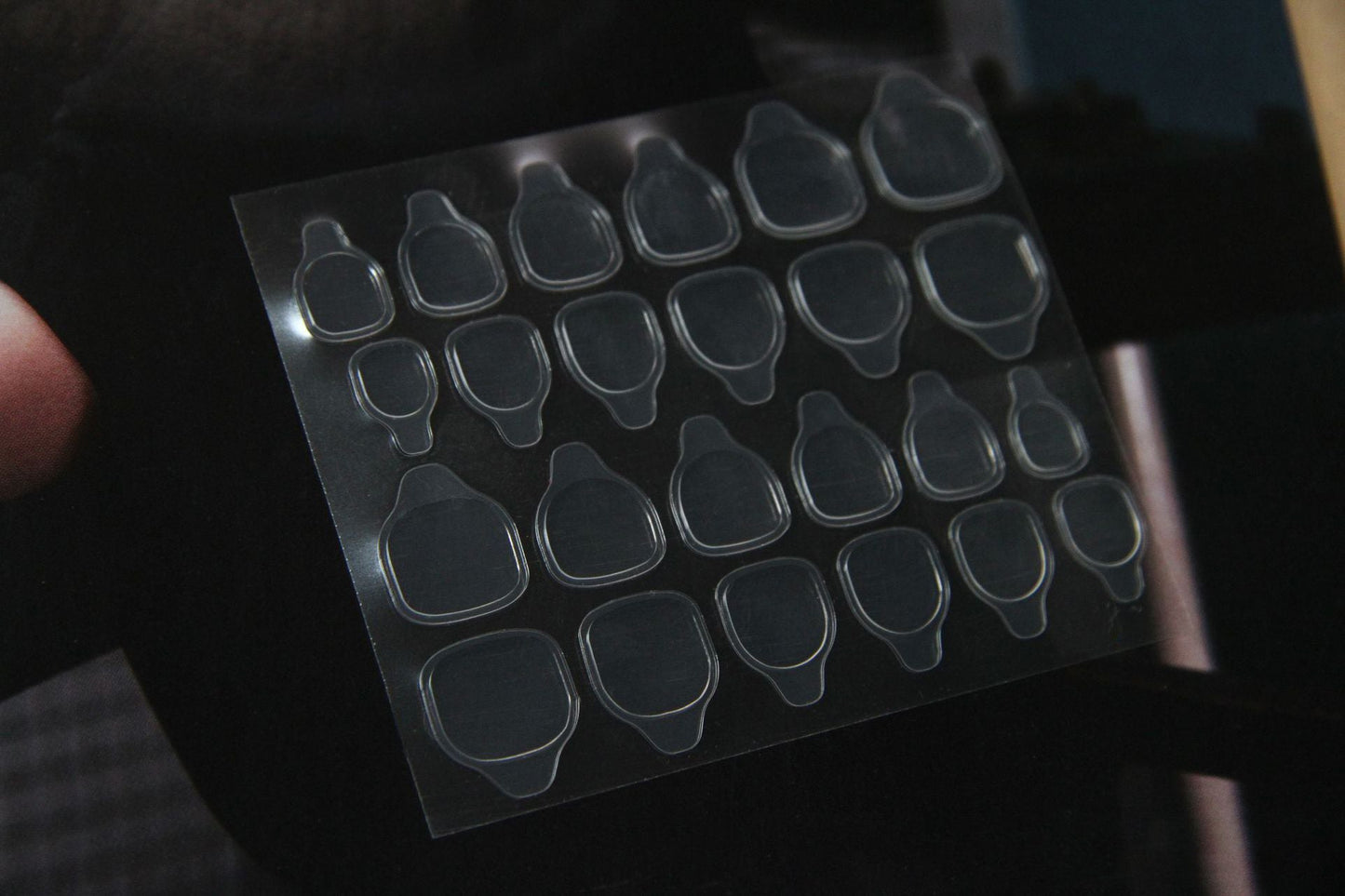 Piezas de Uñas Largas de Ballet con Diseño de Mariposa Oscura - Elegantes y Removibles