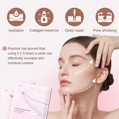 PDRN PINK COLLAGEN GEL MASK Pink Collagen facial mask Jelly Split facial mask - Korvel