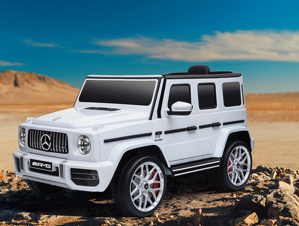 Mercedes Benz G63 Children's Electric Vehicle with Remote Control 12V Music, Horn, Spring Suspension, Safety Lock and License - Korvel