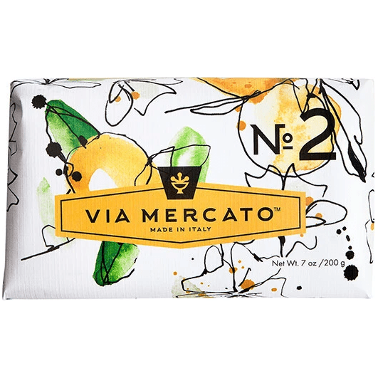 Jabón Via Mercato Nro. 2 (Té Verde y Almizcle Blanco) 7oz