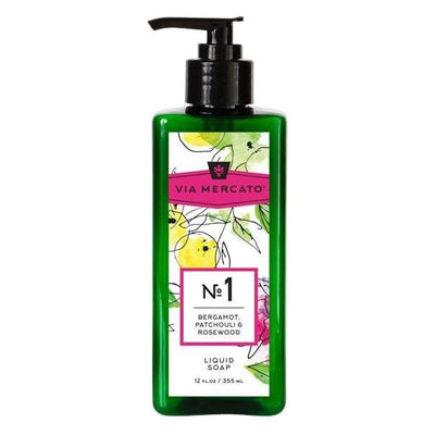 Via Mercato No. 1 Liquid Soap - Bergamot, Patchouli & Rosewood 12oz