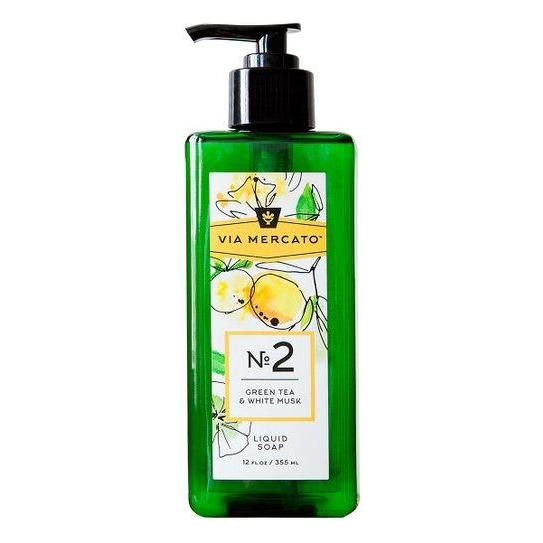 Savon Liquide Via Mercato Nro. 2 - Thé Vert & Musc Blanc, 12oz