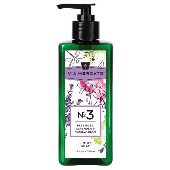 Jabón Líquido Via Mercato Nro. 3 - Pepe Rosa, Lavanda y Vainilla