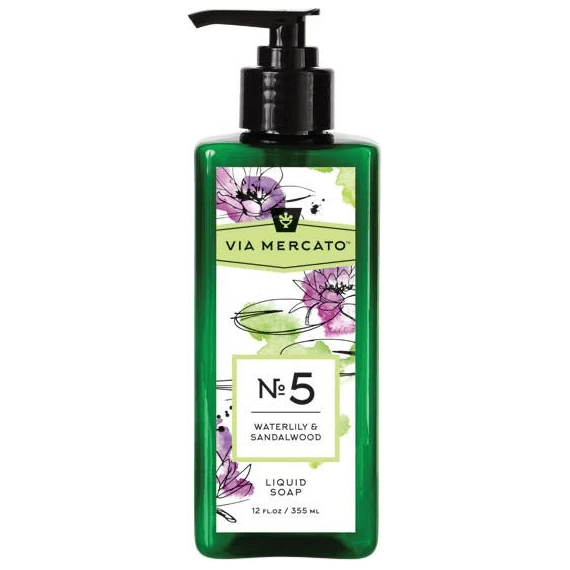 Savon Liquide Via Mercato Nro. 5 - Nénuphar & Bois de Santal 12oz