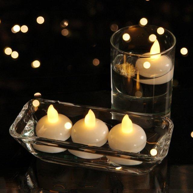 6/12PCS Luces de Velas Flotantes LED - Sin Llama y a Prueba de Agua