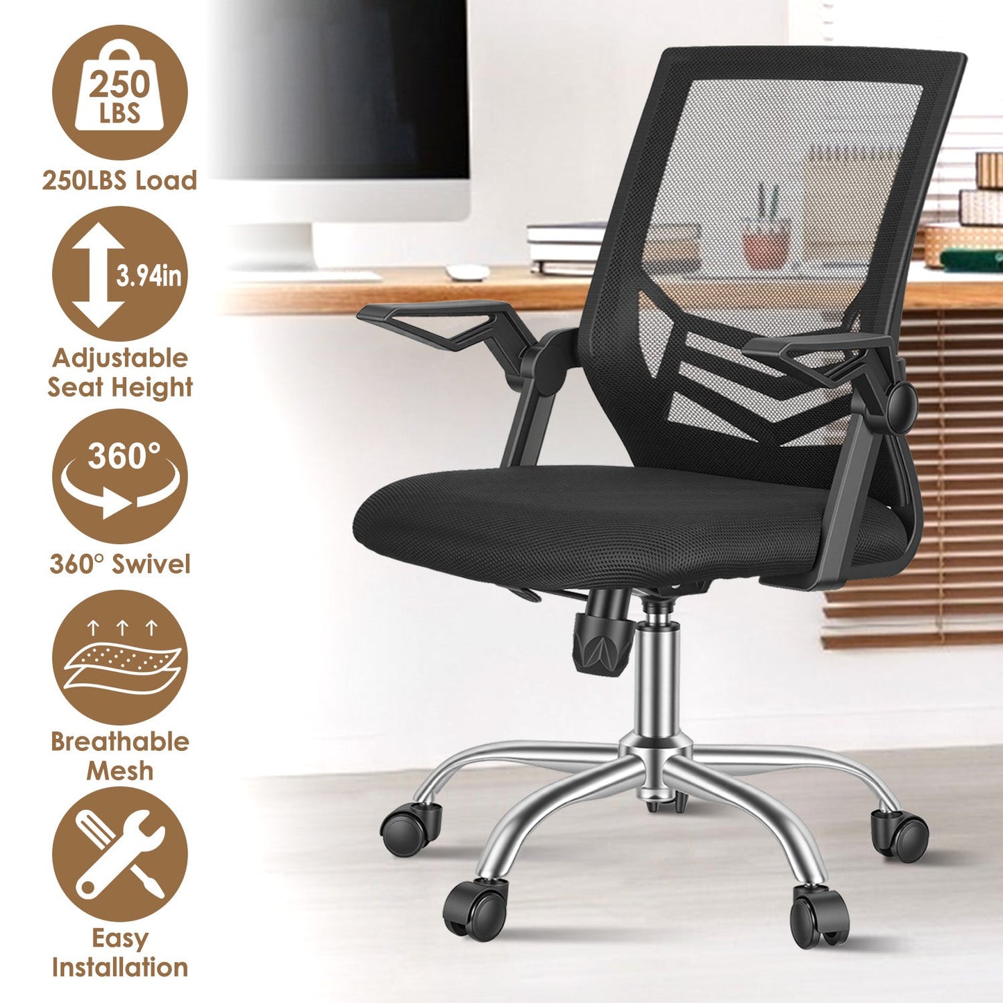 Premium Mesh Ergonomic Office Chair with Adjustable Height