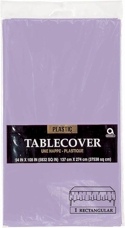 Lavender Rectangular Plastic Table Cover - 54" x 108"