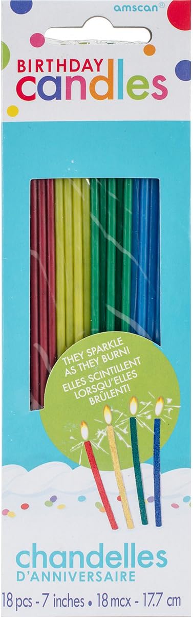Bougies d'anniversaire scintillantes arc-en-ciel