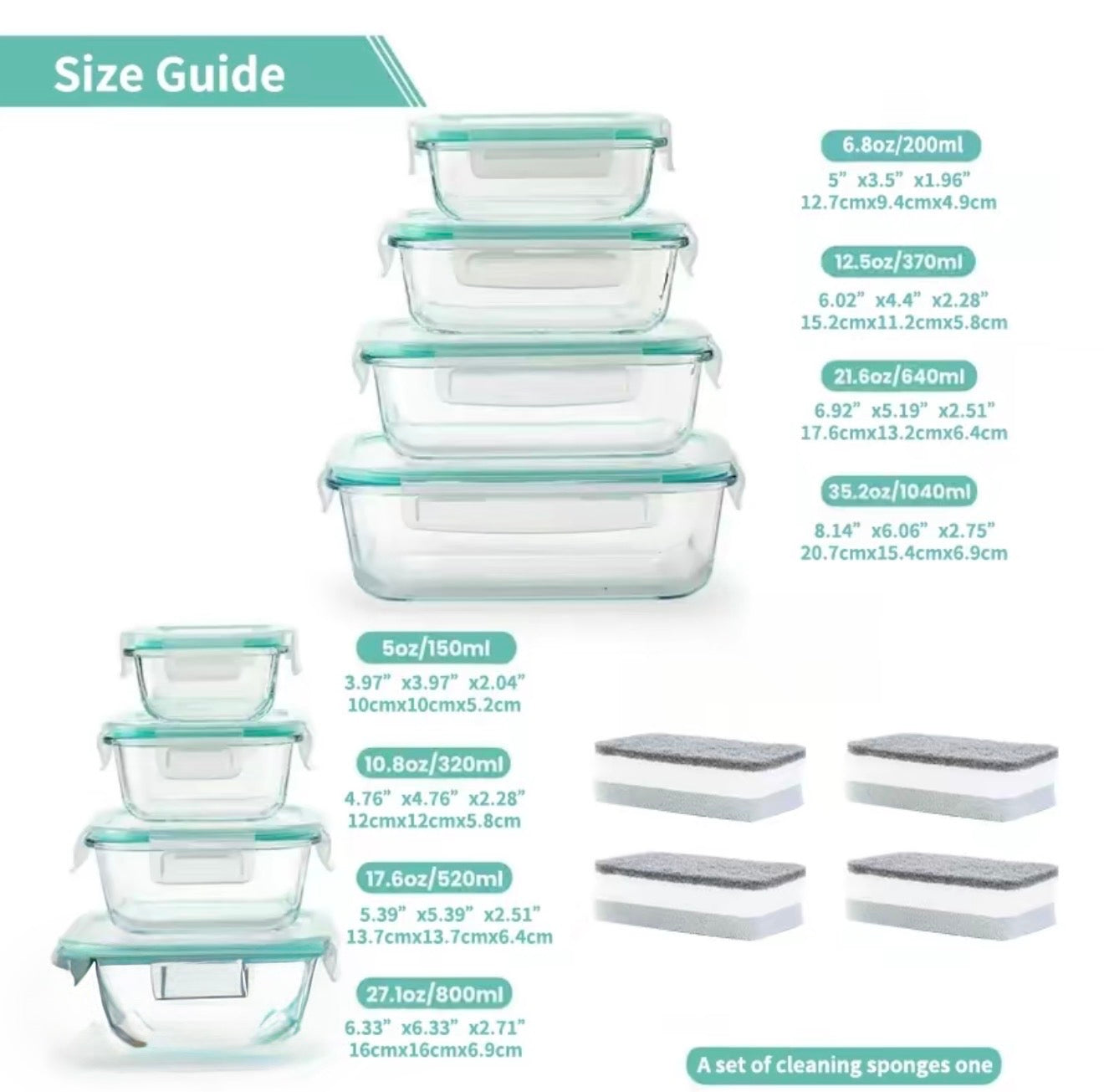 FreshSeal Glass Storage Set - Korvel