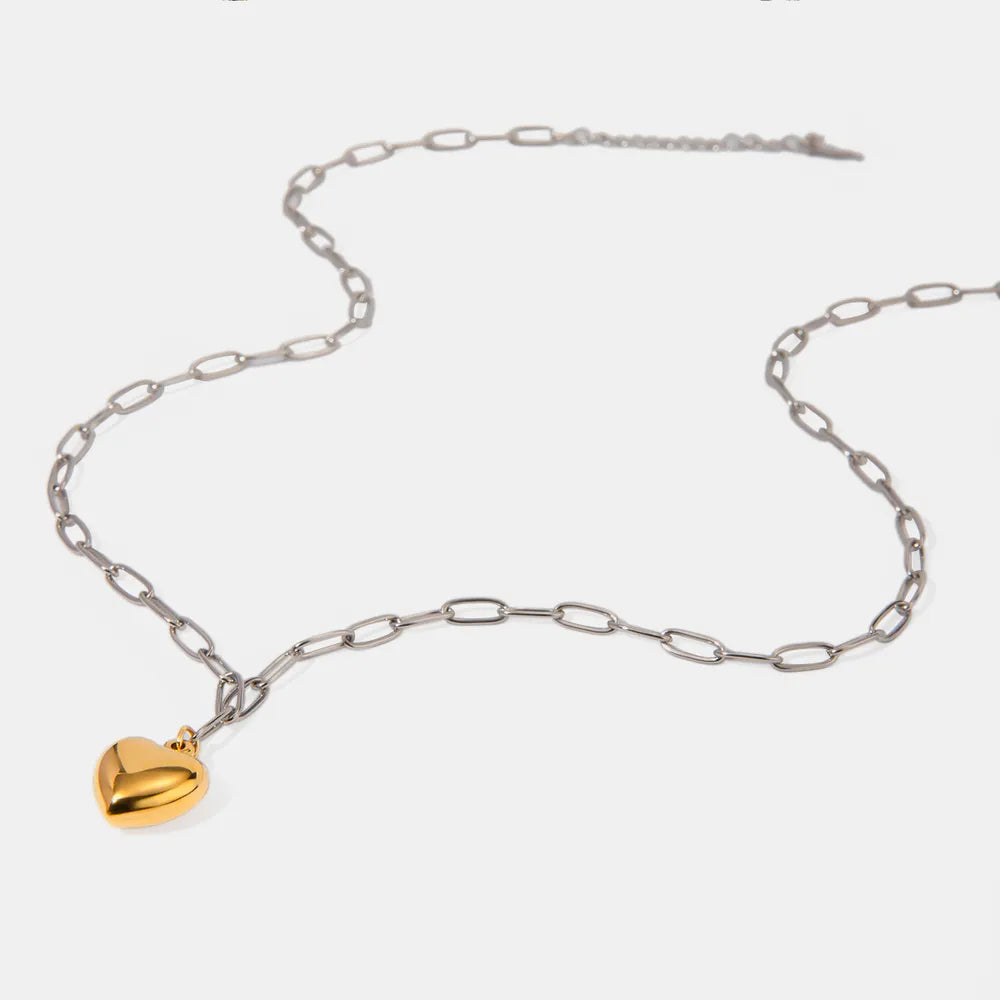 Elegant Stainless Steel Heart Pendant Necklace