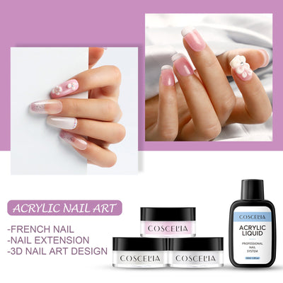 COSCELIA New 9 Color Crystal Color Powder 30Ml Crystal Liquid Manicure Tool Full Set Of Beginners - Korvel