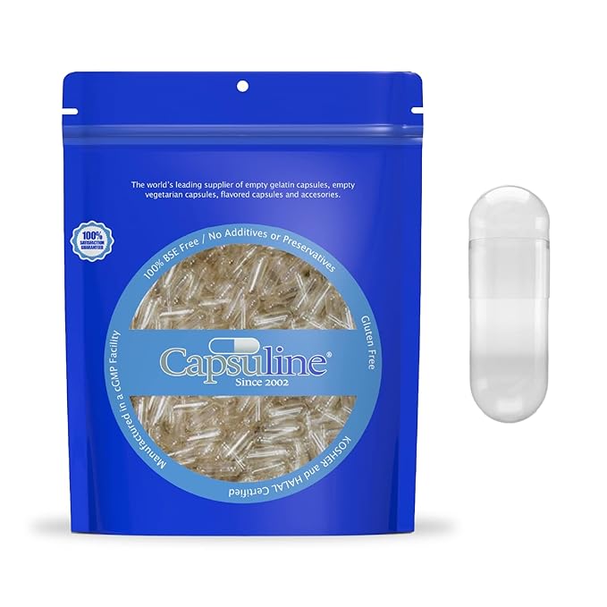 Capsules en gélatine vides claires Taille 00 - 1000 unités