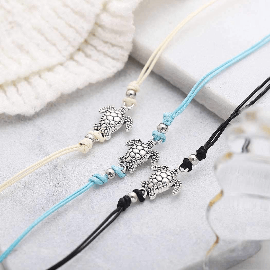 Handmade Vintage Turtle Ankle Bracelet for Women