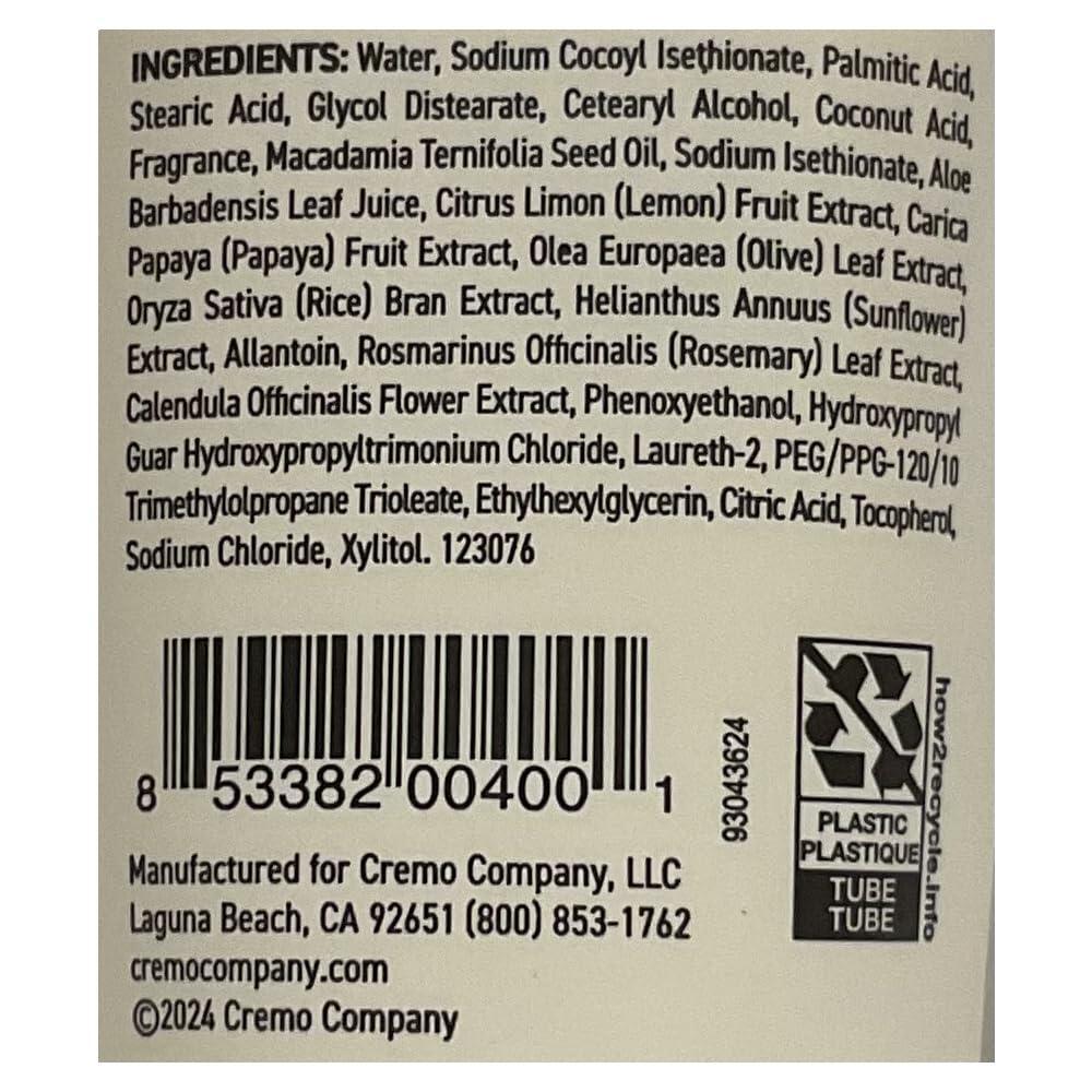 Cremo Classic Citrus Moisturizing Shave Cream 6 Oz