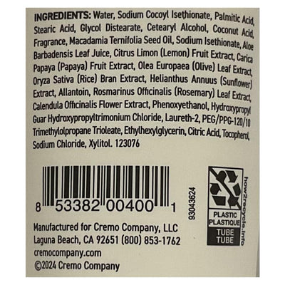 Crème à raser hydratante Cremo Classic Citrus 6 Oz