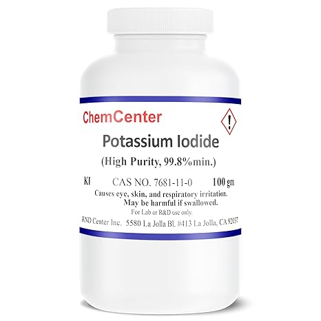 Polvo de Yoduro de Potasio - 100 Gramos para Uso en Laboratorio